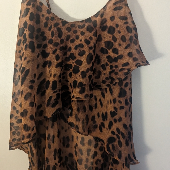 UNIF High Low Sheer Cheetah Top - Picture 3 of 5